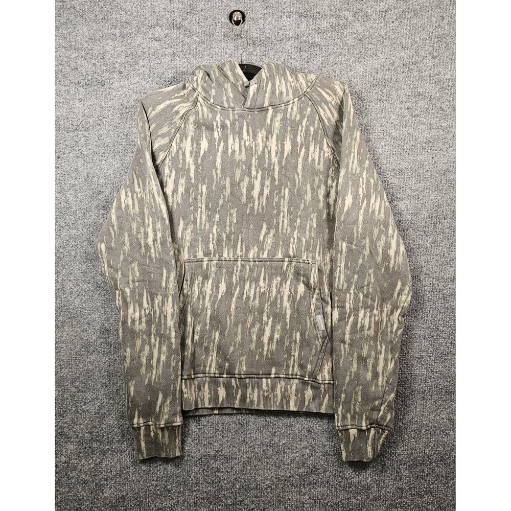 Burlebo Fleece Lined Hoodie Men's Small Vintage Washed Midland Camo Sweatshirt